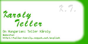 karoly teller business card